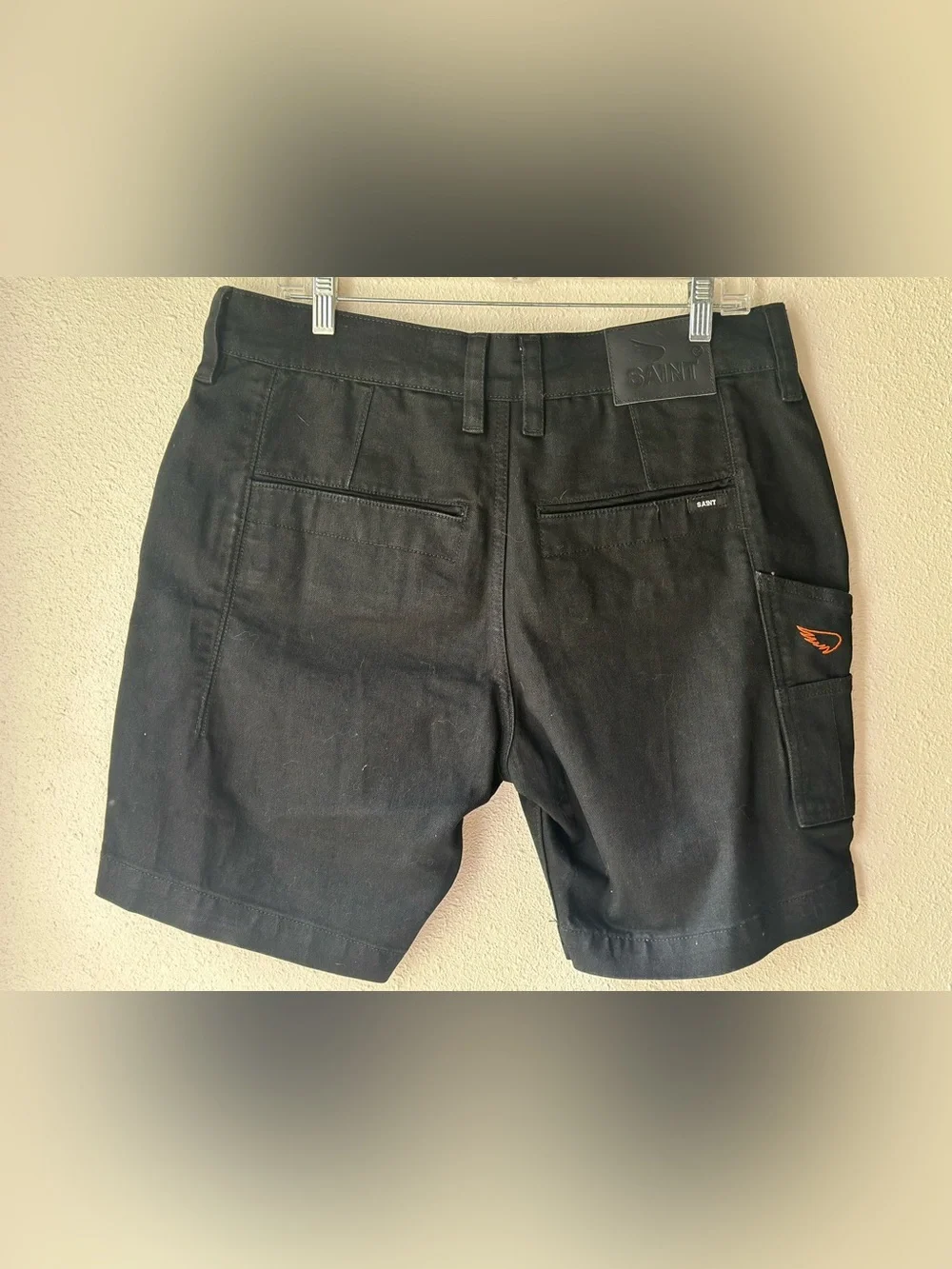 Sa1nt Black Twill Shorts 6247-Smp Heavy Duty Dyneema Moto Work Shorts 34